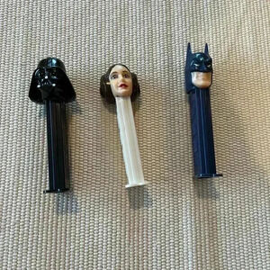 Lot of 3 Pez Dispensers, Batman, Leia, Darth Vader, collectible, GUC, Star Wars